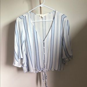 Striped flowy blouse